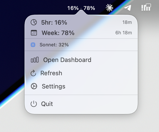 Claude Usage Systray