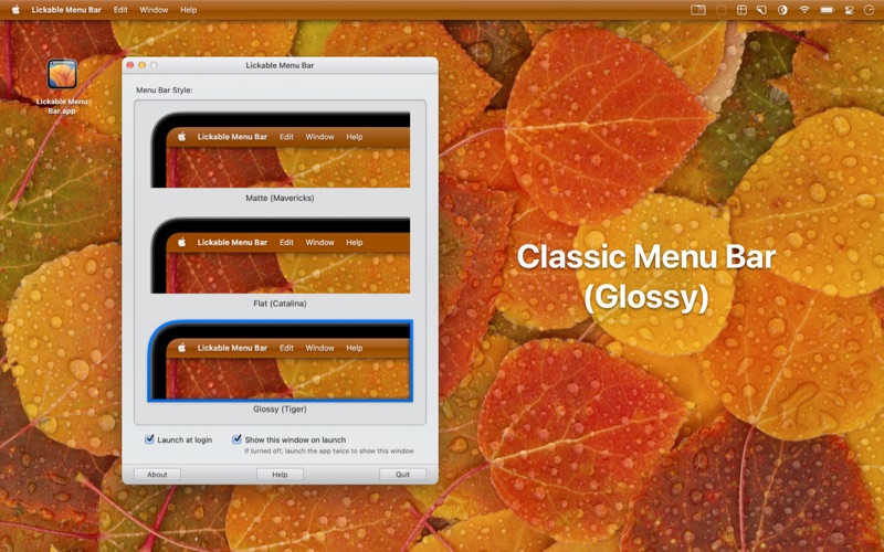 Lickable Menu Bar