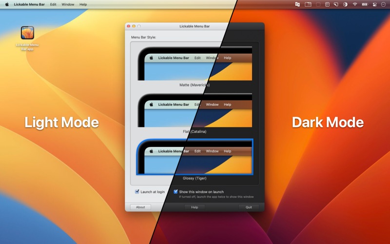 Lickable Menu Bar