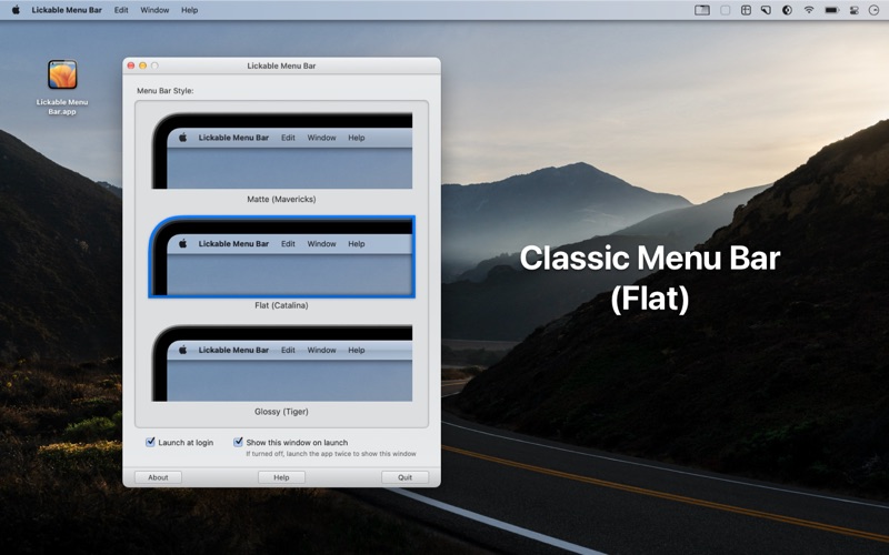 Lickable Menu Bar