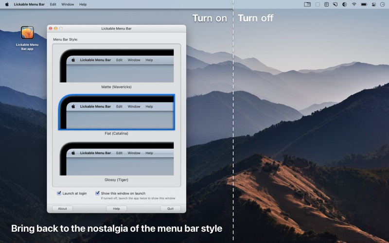Lickable Menu Bar