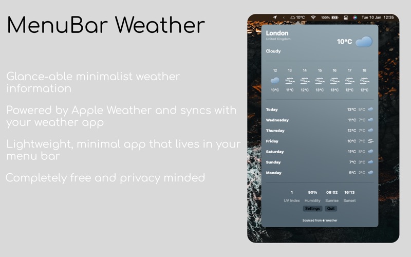 MenuBar Weather