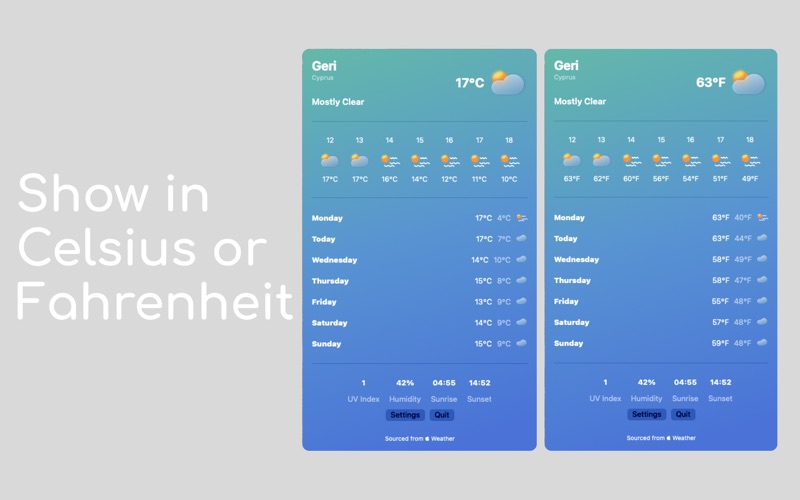 MenuBar Weather