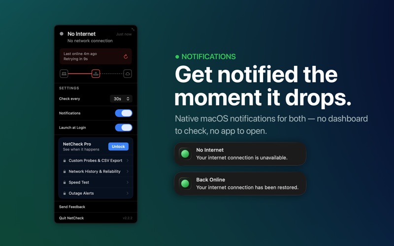 NetCheck - Menu Bar Monitor