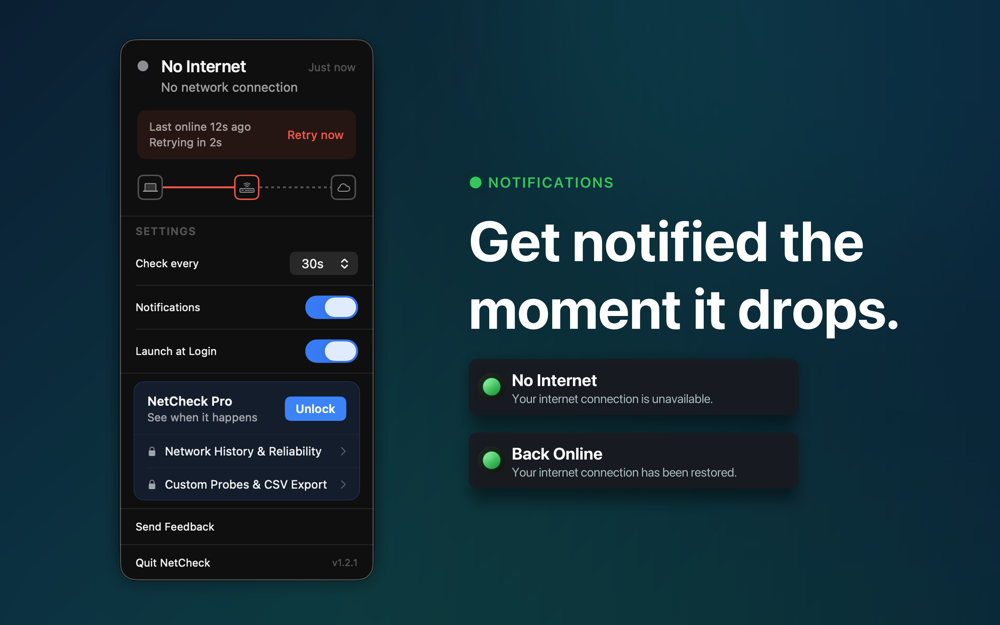 NetCheck - Menu Bar Monitor